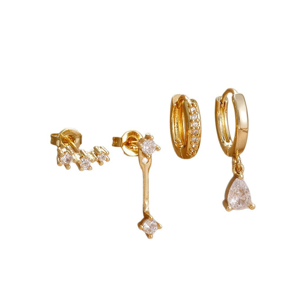 Stainless Steel Simple Star Stud Earrings For Women