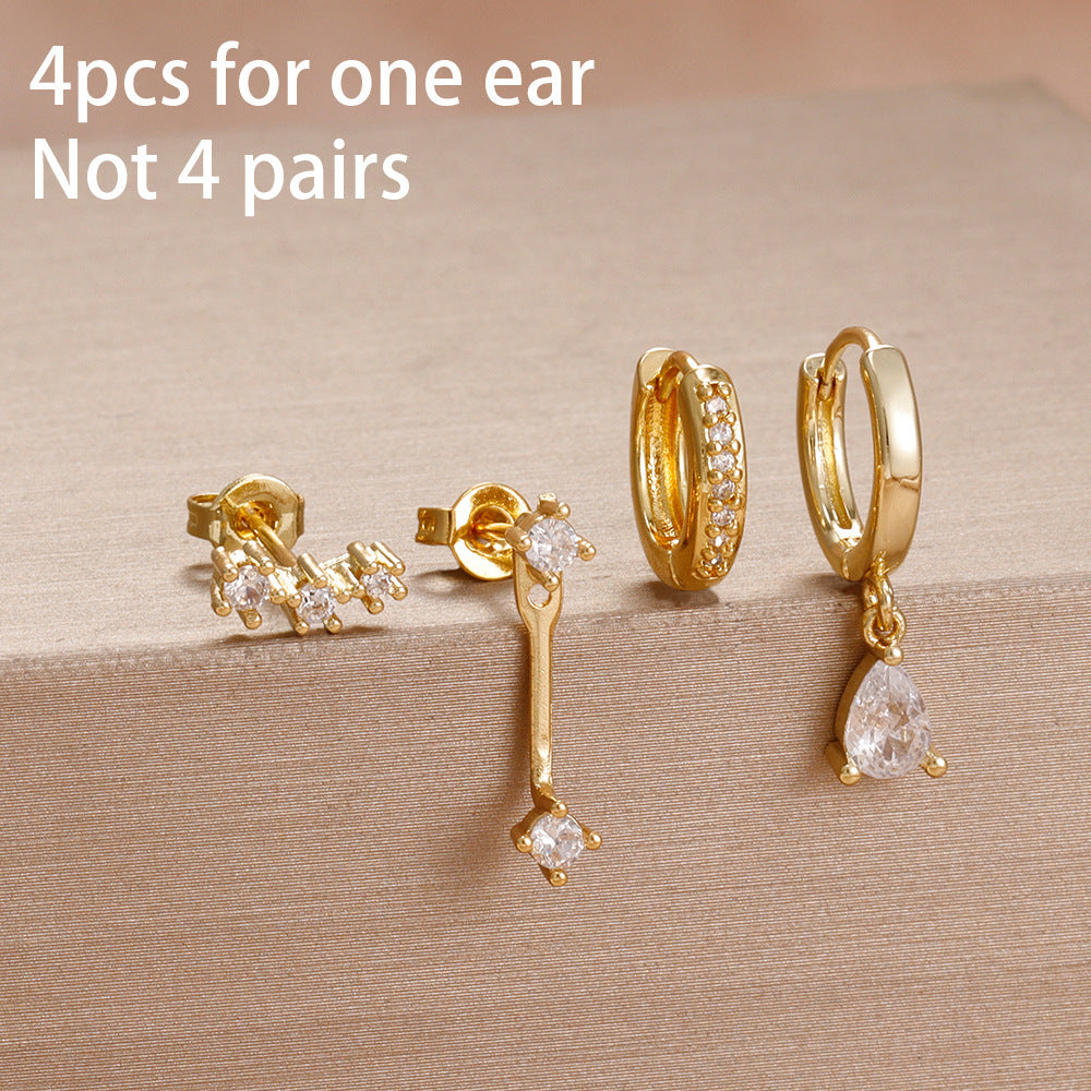 Stainless Steel Simple Star Stud Earrings For Women