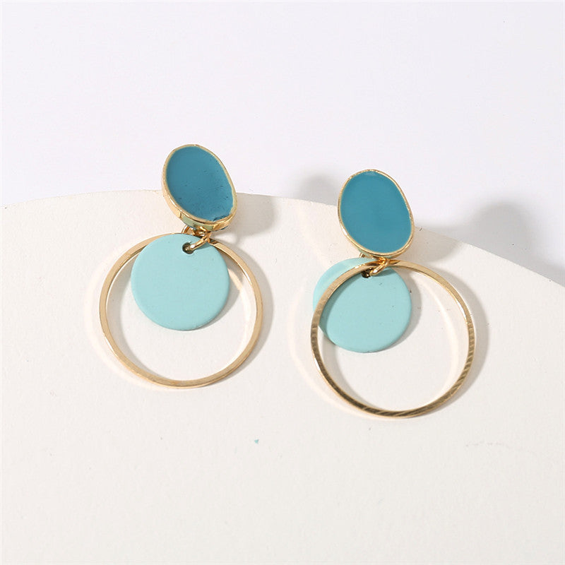 Circle Alloy Drip Earrings European And American Fashion