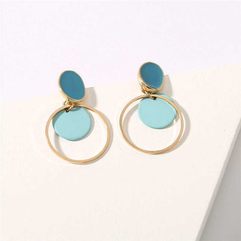 Circle Alloy Drip Earrings European And American Fashion