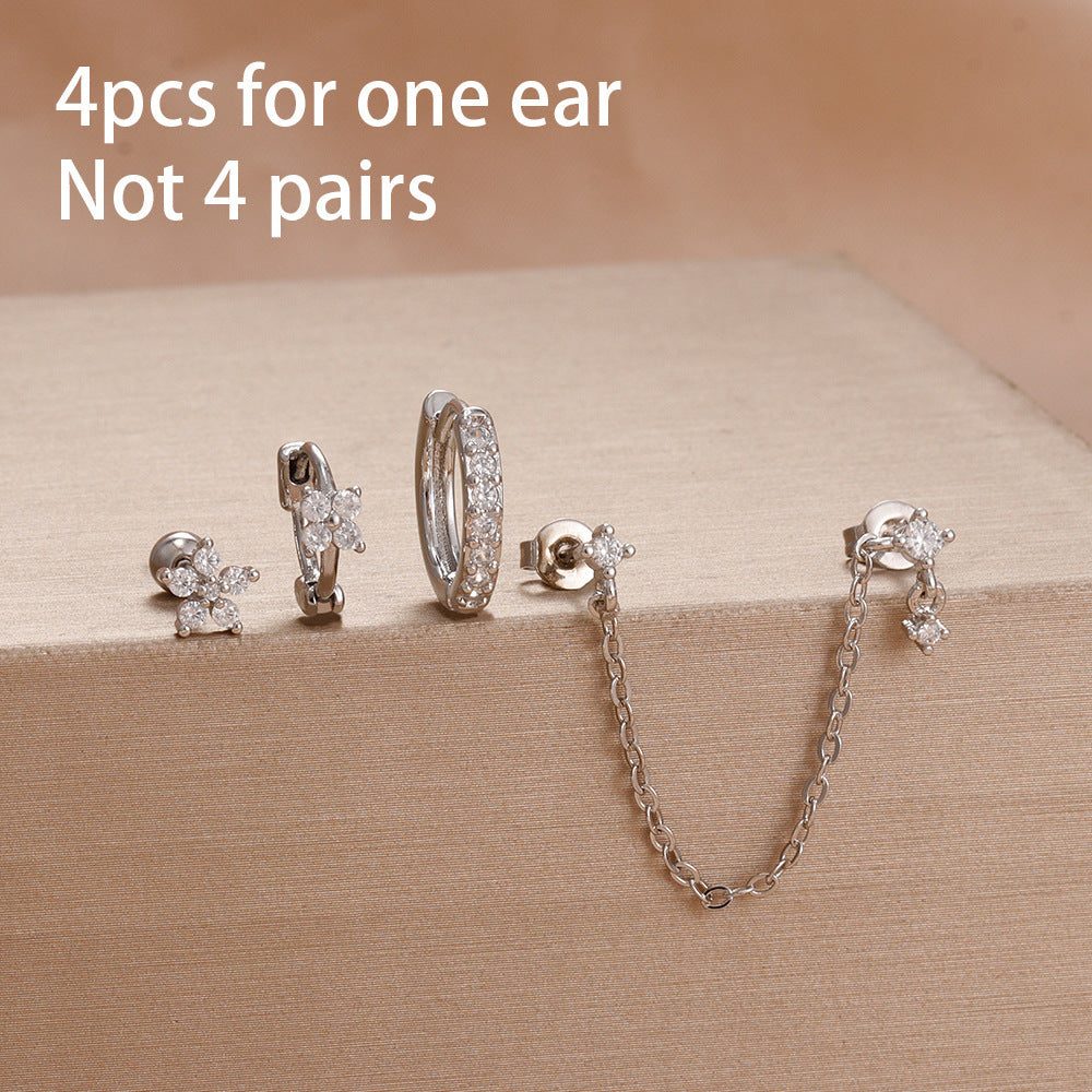 Stainless Steel Simple Star Stud Earrings For Women