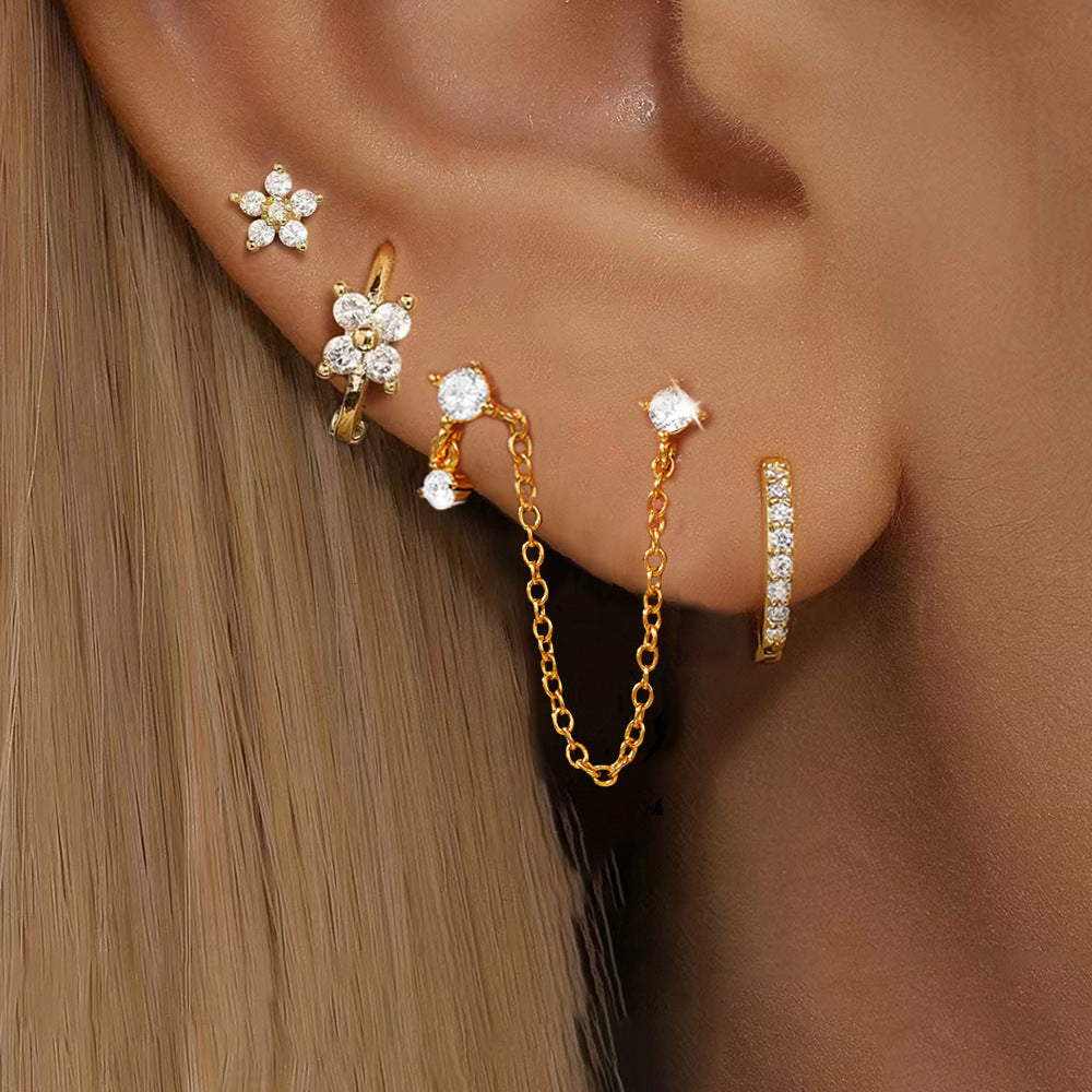 Stainless Steel Simple Star Stud Earrings For Women