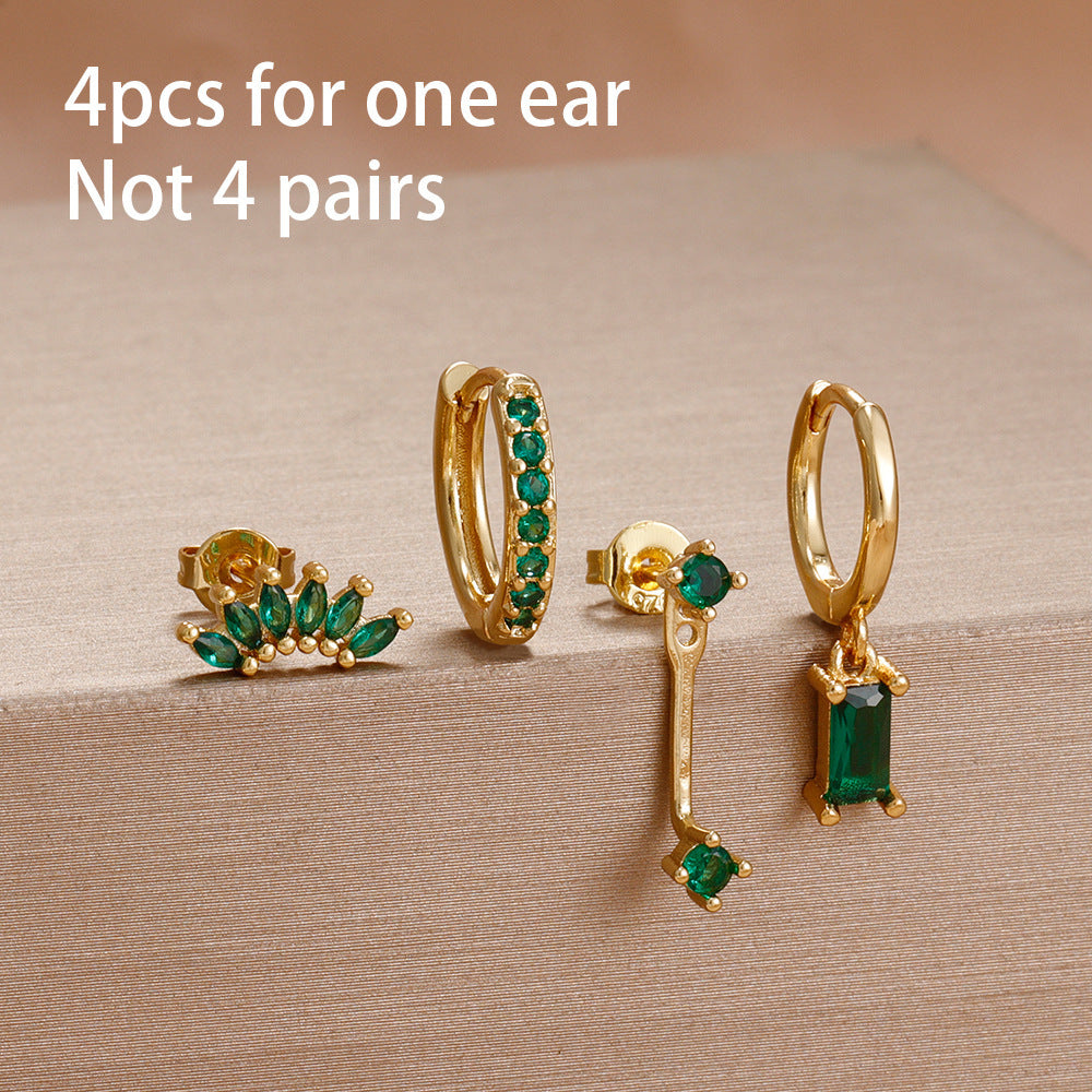 Stainless Steel Simple Star Stud Earrings For Women