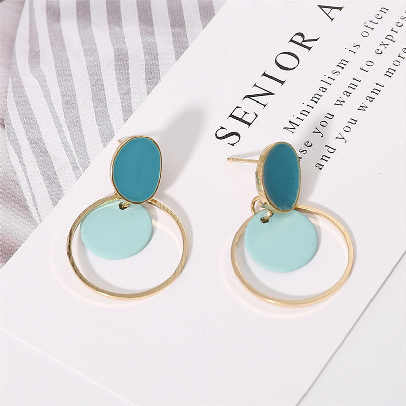 Circle Alloy Drip Earrings European And American Fashion