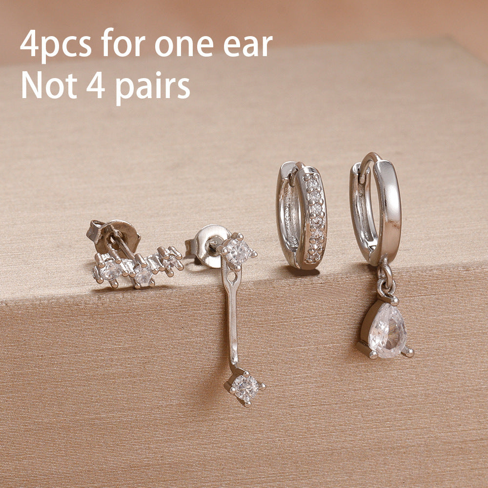 Stainless Steel Simple Star Stud Earrings For Women